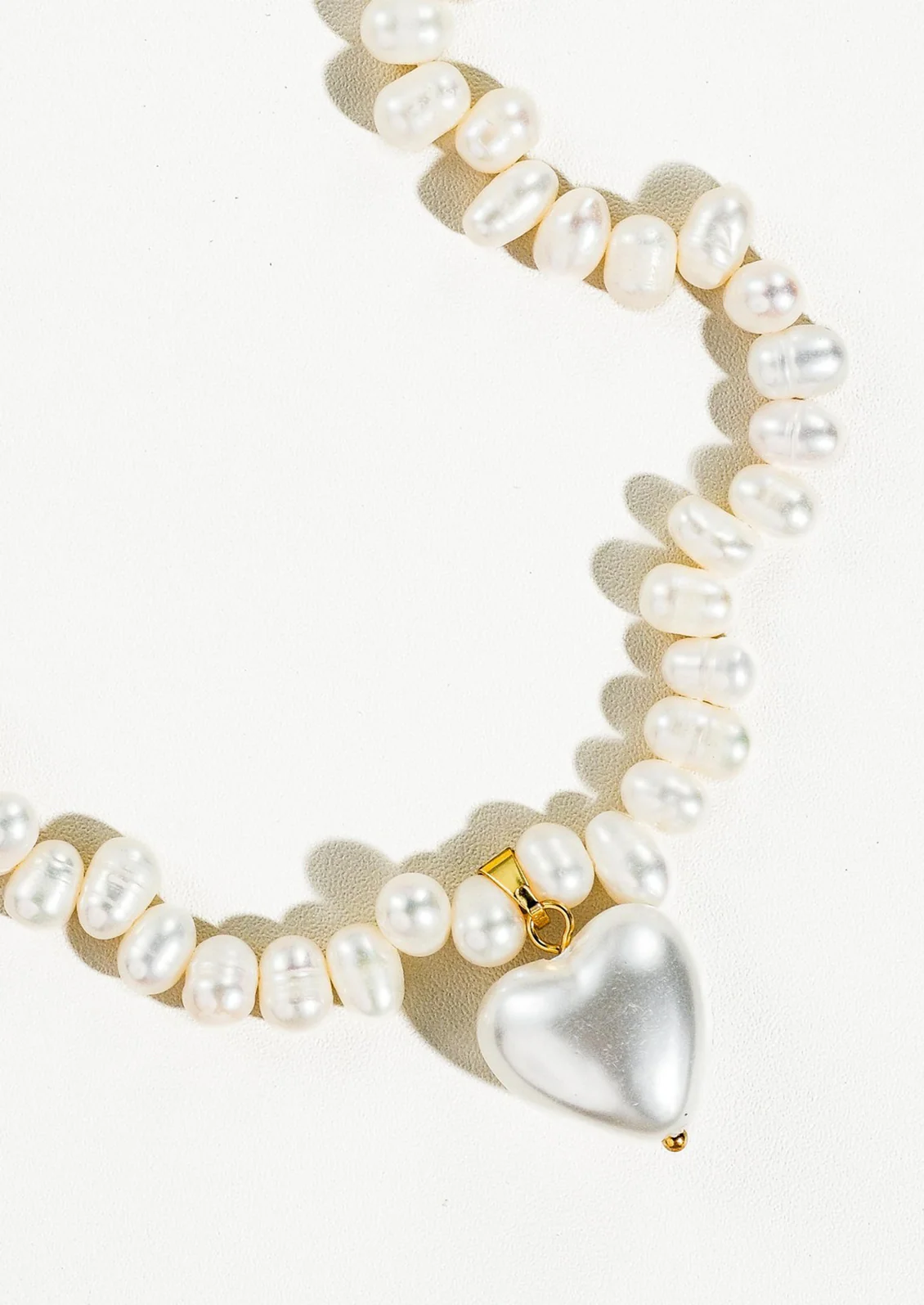 Agape Pearl Heart Charm Necklace - Image 3