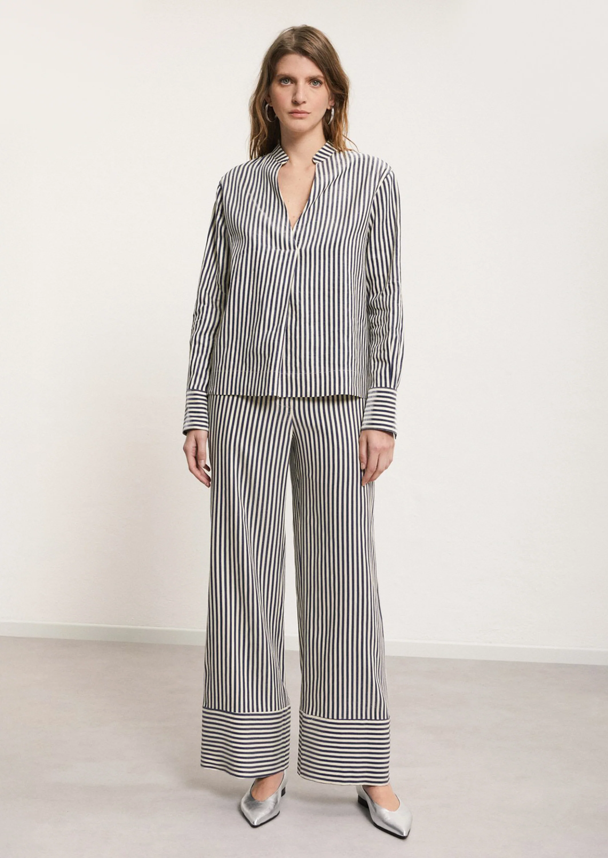 Metallic Sheen Stripe Pant - Image 3