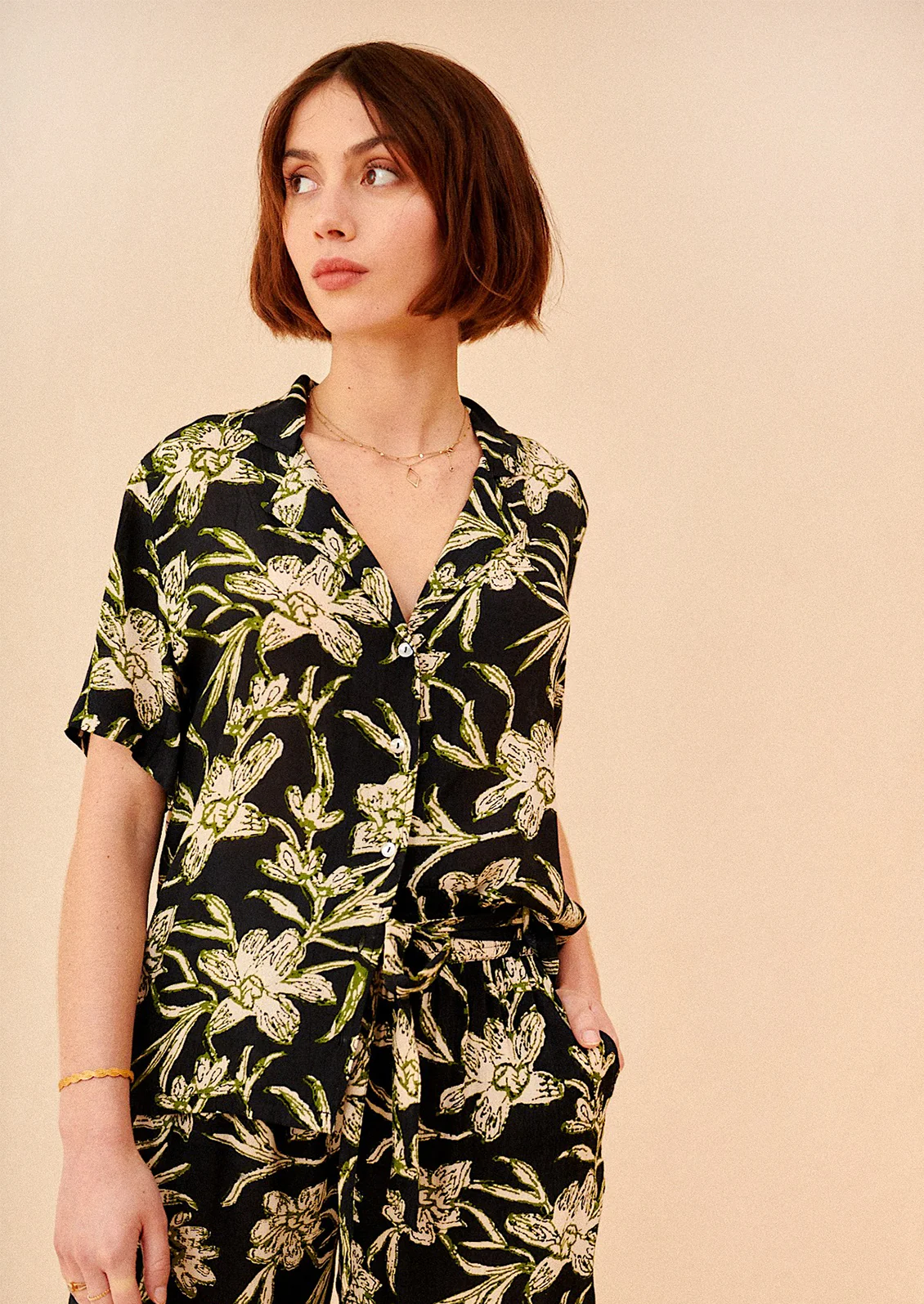 Plumeria Printed Shirt - Image 4