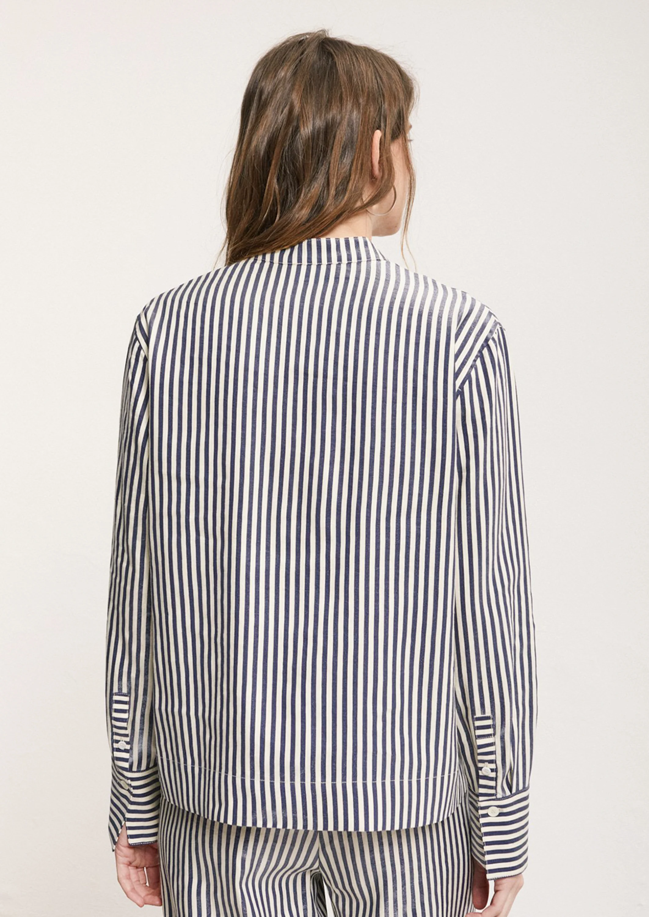 Metallic Sheen Striped Shirt - Image 5